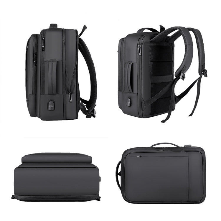 Expandable Business Waterproof Laptop Backpack With USB Port(Black) - HoMEdemic™ 