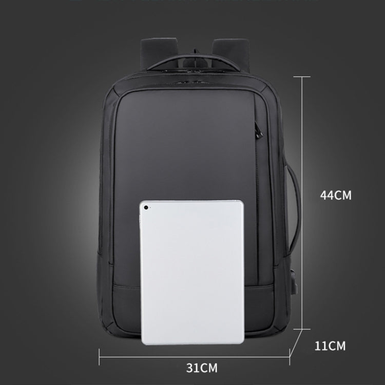 Expandable Business Waterproof Laptop Backpack With USB Port(Black) - HoMEdemic™ 