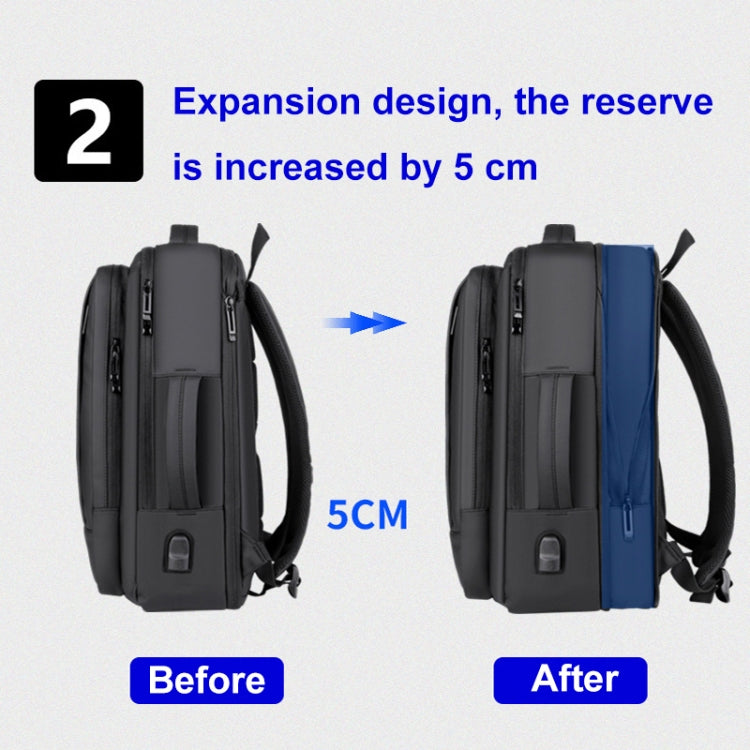 Expandable Business Waterproof Laptop Backpack With USB Port(Black) - HoMEdemic™ 