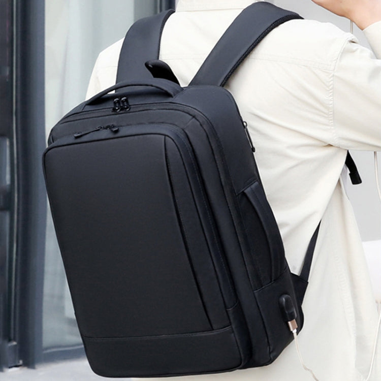Expandable Business Waterproof Laptop Backpack With USB Port(Black) - HoMEdemic™ 
