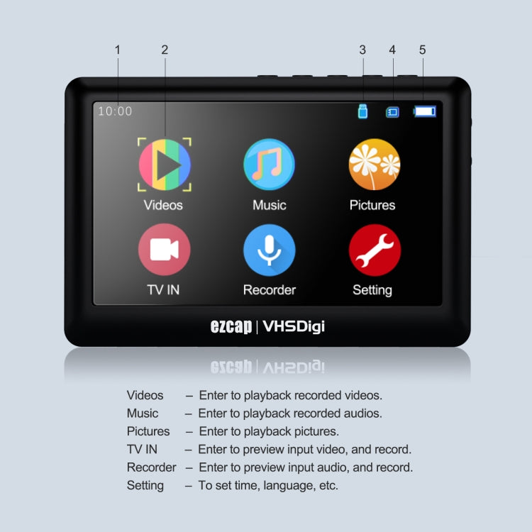Ezcap 180 VHSDigi 4.3 inch Screen Video Capture Recording Box(Black) - HoMEdemic™ 