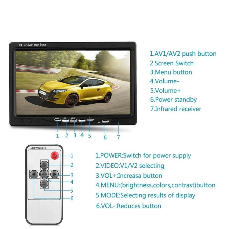 F0505 7 inch HD Car 18 IR LEDs Backup Camera Rearview Mirror Monitor, with 10m Cable, Single Camera - HoMEdemic™ 