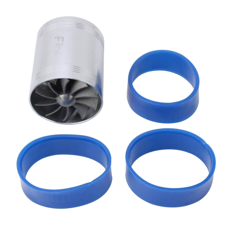 F1-Z Car Stainless Universal Supercharger Dual Double Turbine Air Intake Fuel Saver Turbo Turboing Charger Fan Set kit, Double Side(Silver), Double Side(Blue), Double Side(Black), Double Side(Red) - HoMEdemic™