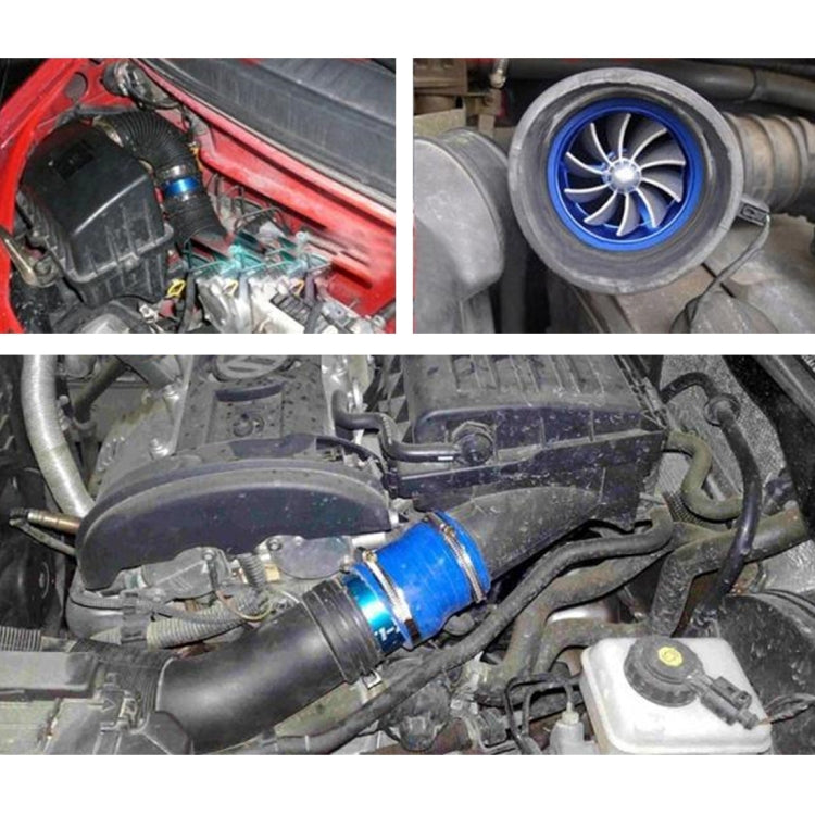 F1-Z Car Stainless Universal Supercharger Dual Double Turbine Air Intake Fuel Saver Turbo Turboing Charger Fan Set kit, Double Side(Silver), Double Side(Blue), Double Side(Black), Double Side(Red) - HoMEdemic™