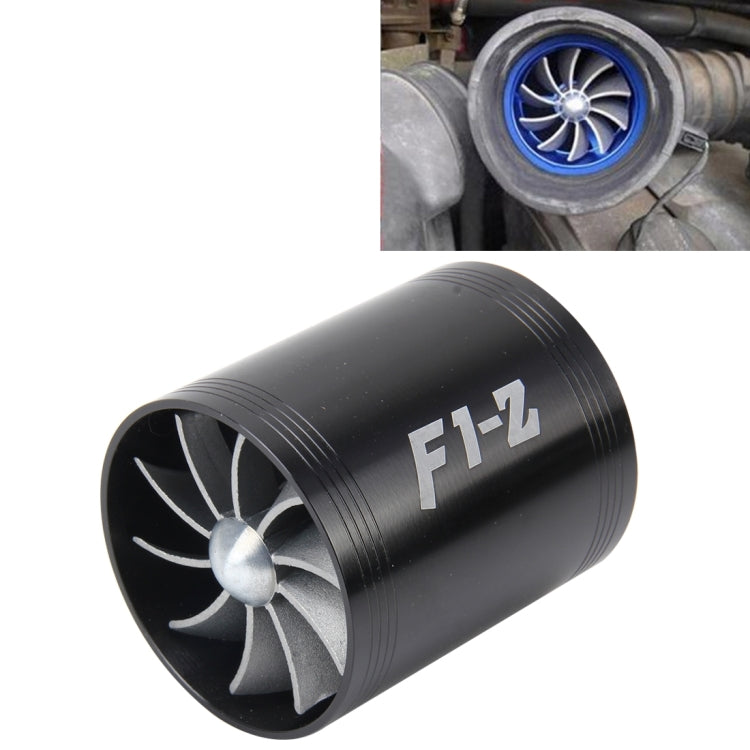 F1-Z Car Stainless Universal Supercharger Dual Double Turbine Air Intake Fuel Saver Turbo Turboing Charger Fan Set kit, Double Side(Silver), Double Side(Blue), Double Side(Black), Double Side(Red) - HoMEdemic™