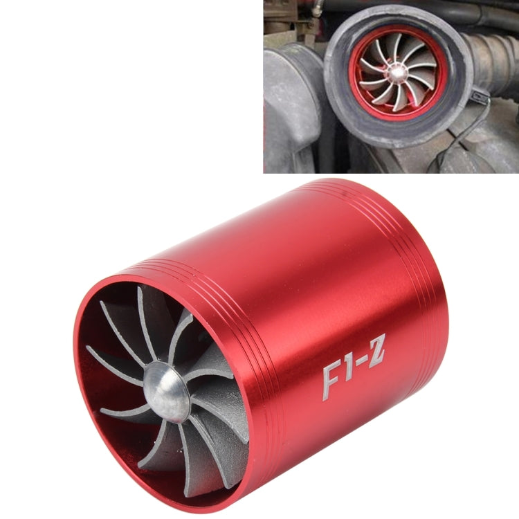 F1-Z Car Stainless Universal Supercharger Dual Double Turbine Air Intake Fuel Saver Turbo Turboing Charger Fan Set kit, Double Side(Silver), Double Side(Blue), Double Side(Black), Double Side(Red) - HoMEdemic™
