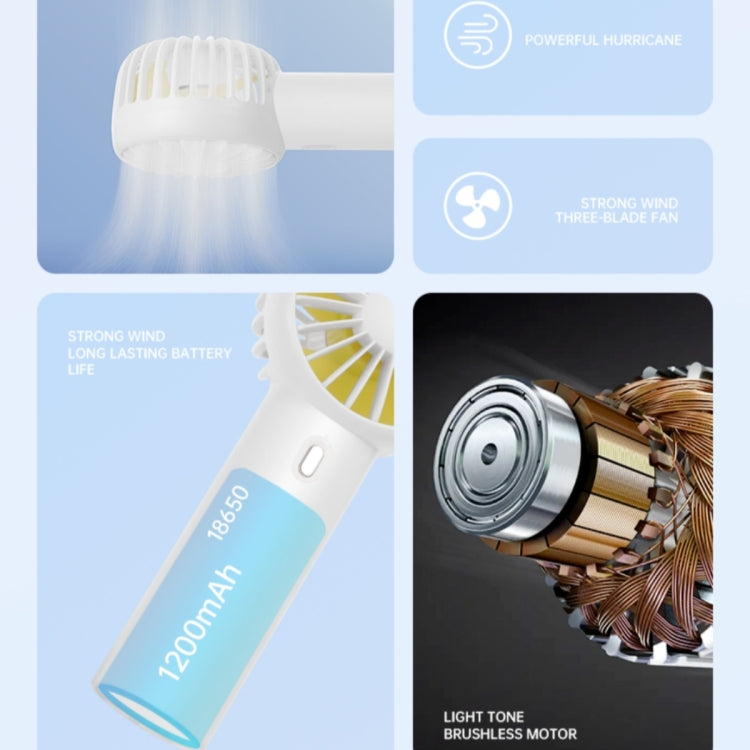 F10 3 Wind Speed Rechargeable Summer Cooling Fan Mini Handheld Fan Cooler(White) - HoMEdemic™ 