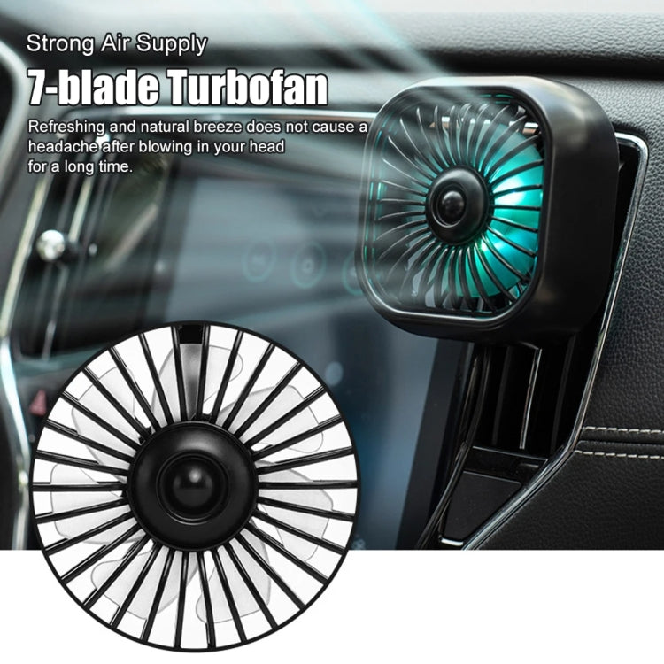F11 Car USB Colorful Gradient Light Cooling Fan Automotive Interior, Color: Black - HoMEdemic™ 