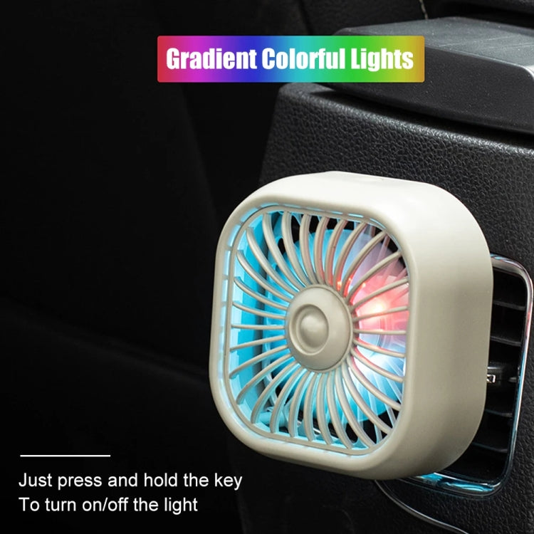 F11 Car USB Colorful Gradient Light Cooling Fan Automotive Interior, Color: Black - HoMEdemic™ 
