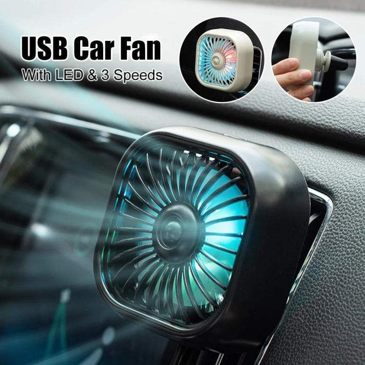 F11 Car USB Colorful Gradient Light Cooling Fan Automotive Interior, Color: Black - HoMEdemic™ 