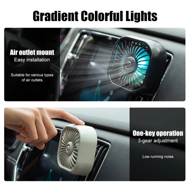 F11 Car USB Colorful Gradient Light Cooling Fan Automotive Interior, Color: Black - HoMEdemic™ 