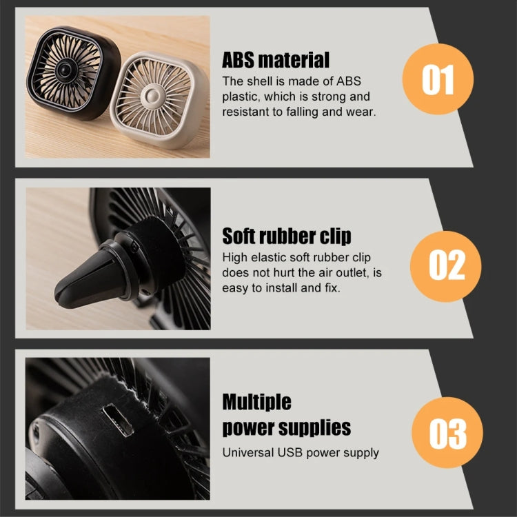 F11 Car USB Colorful Gradient Light Cooling Fan Automotive Interior, Color: Black - HoMEdemic™ 