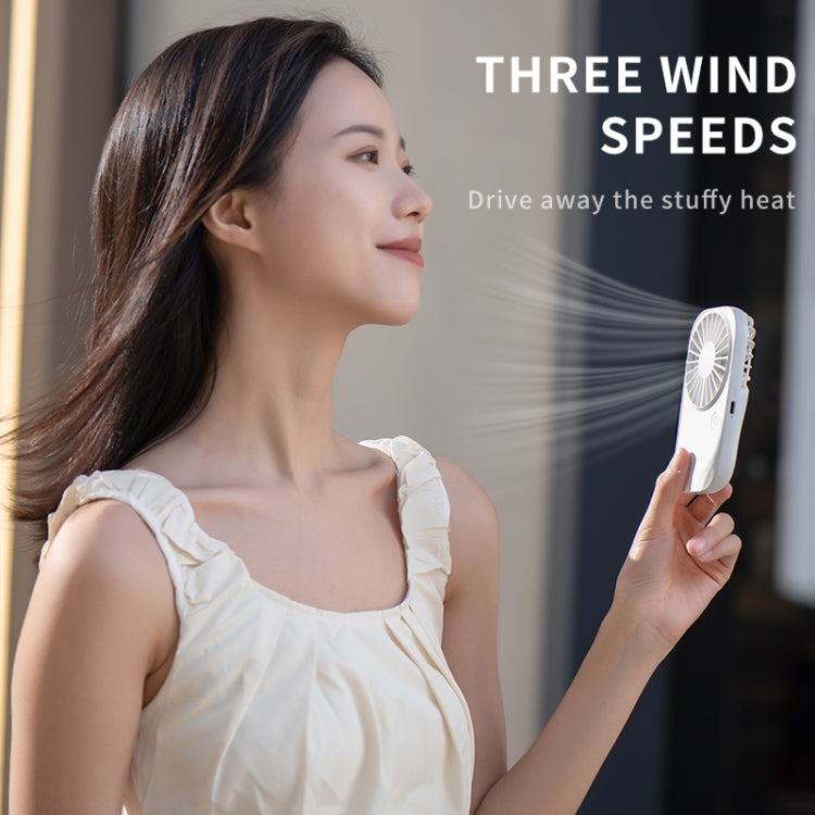 F11 Portable Rechargeable Hanging Neck Fan Cooling Handheld Fan 3 Speeds Desk Fan(White) - HoMEdemic™ 