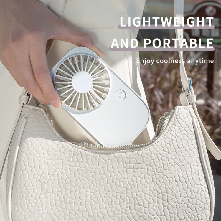 F11 Portable Rechargeable Hanging Neck Fan Cooling Handheld Fan 3 Speeds Desk Fan(White) - HoMEdemic™ 
