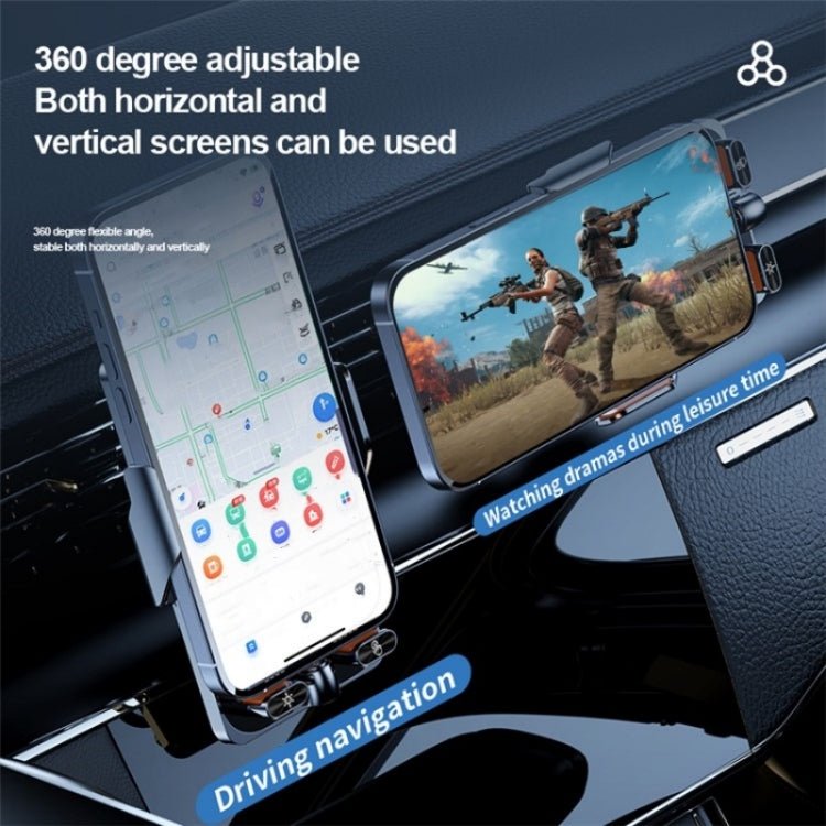 F18 With Infrared Sensor Phone Charging Aluminum Alloy Bracket Car Wireless Charger(Transparent Silver) - HoMEdemic™ 