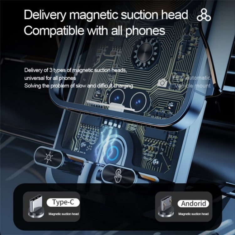 F18 With Infrared Sensor Phone Charging Aluminum Alloy Bracket Car Wireless Charger(Transparent Silver) - HoMEdemic™ 