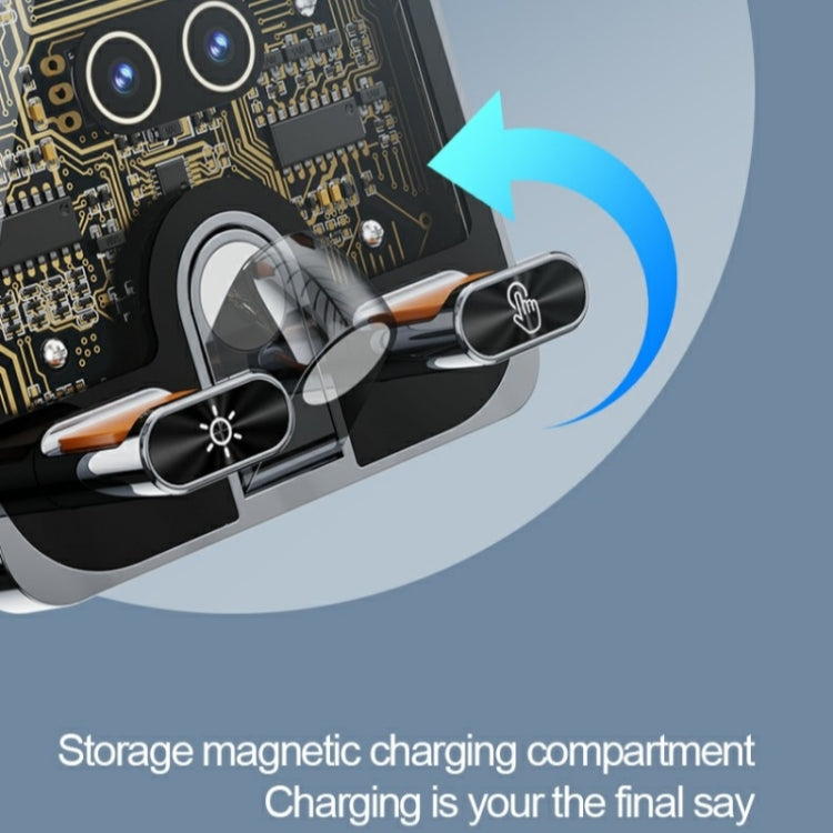 F18 With Infrared Sensor Phone Charging Aluminum Alloy Bracket Car Wireless Charger(Transparent Silver) - HoMEdemic™ 
