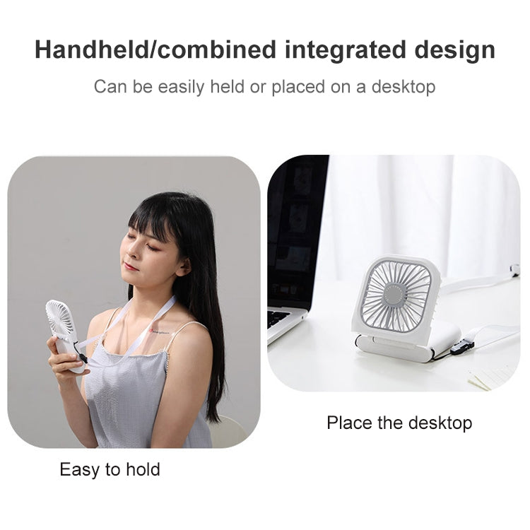 F20 Electroplating Handheld Fan Portable Desktop Folding Mute USB Hanging Neck Fan, F20 (Pink), F20 (Green), F20 (Blue), F20 (White) - HoMEdemic™ 