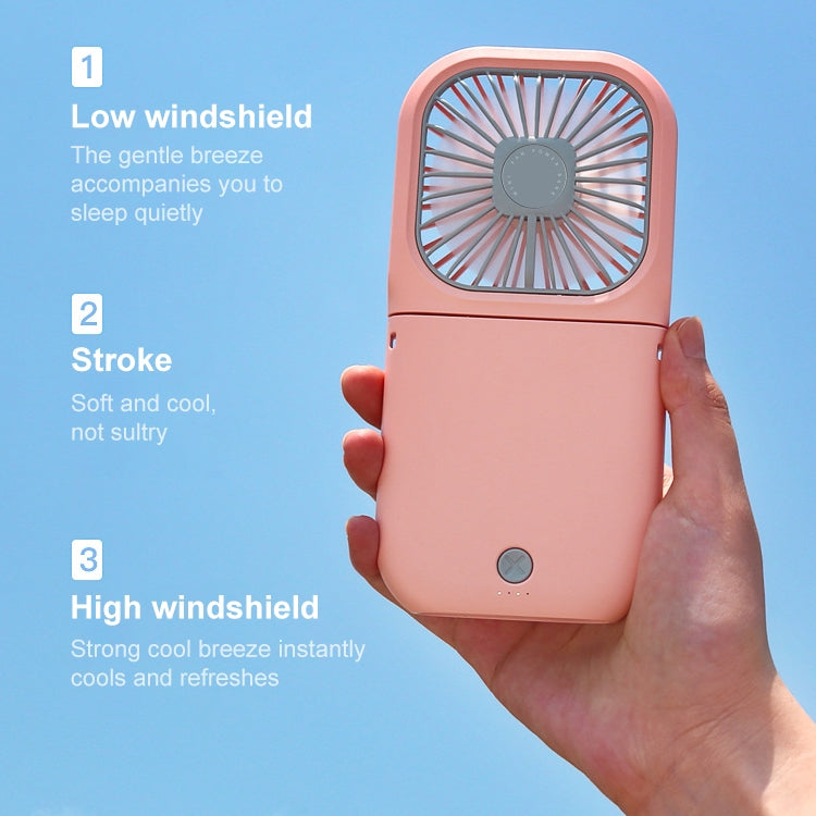 F20 Electroplating Handheld Fan Portable Desktop Folding Mute USB Hanging Neck Fan, F20 (Pink), F20 (Green), F20 (Blue), F20 (White) - HoMEdemic™ 