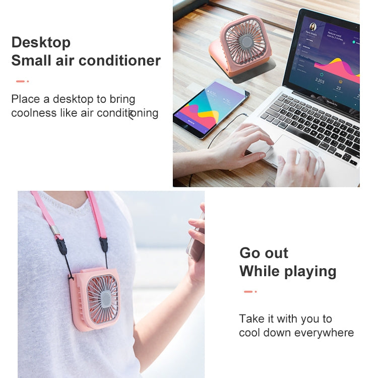 F20 Electroplating Handheld Fan Portable Desktop Folding Mute USB Hanging Neck Fan, F20 (Pink), F20 (Green), F20 (Blue), F20 (White) - HoMEdemic™ 
