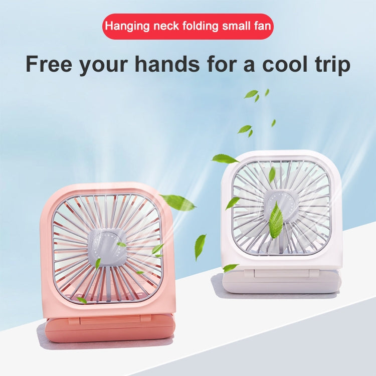 F20 Electroplating Handheld Fan Portable Desktop Folding Mute USB Hanging Neck Fan, F20 (Pink), F20 (Green), F20 (Blue), F20 (White) - HoMEdemic™ 