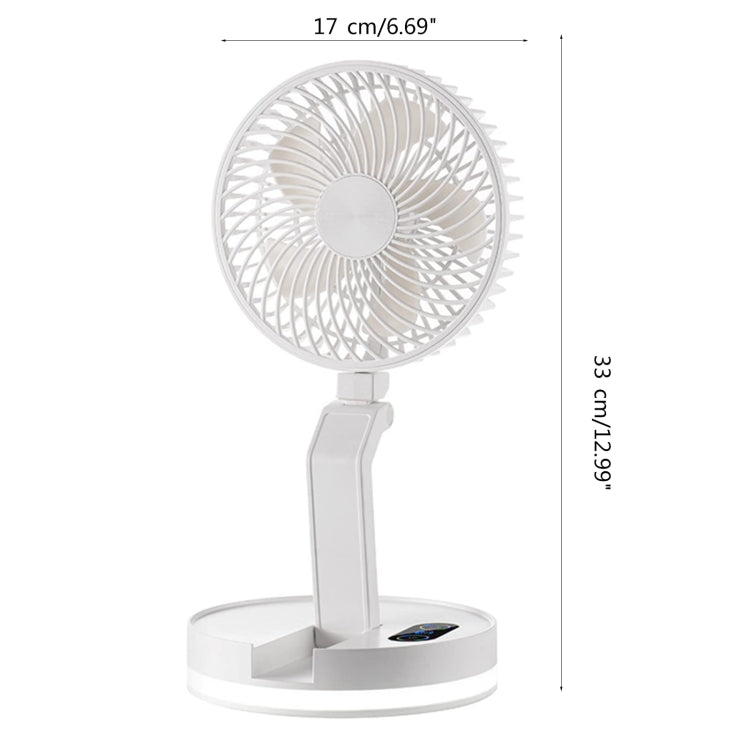 F200 Foldable Remote Control Wall-mounted Fan LED Light Desktop Rotating Fan, Color: Regular Model - HoMEdemic™ 