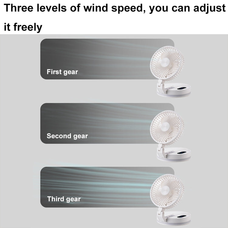 F200 Foldable Remote Control Wall-mounted Fan LED Light Desktop Rotating Fan, Color: Regular Model - HoMEdemic™ 