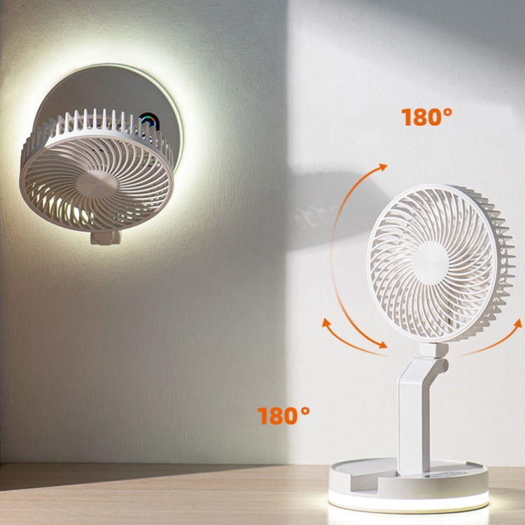 F200 Foldable Remote Control Wall-mounted Fan LED Light Desktop Rotating Fan, Color: Regular Model - HoMEdemic™ 
