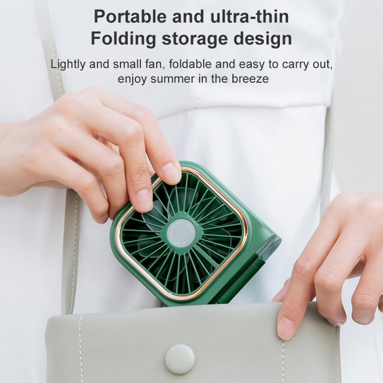 F30 Electroplating Handheld Fan Portable Desktop Folding Mute USB Hanging Neck Fan, Upgraded Version, F30 (Pink), F30 (Green), F30 (Blue), F30 (White) - HoMEdemic™ 