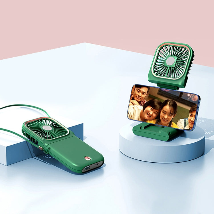 F30 Electroplating Handheld Fan Portable Desktop Folding Mute USB Hanging Neck Fan, Upgraded Version, F30 (Pink), F30 (Green), F30 (Blue), F30 (White) - HoMEdemic™ 