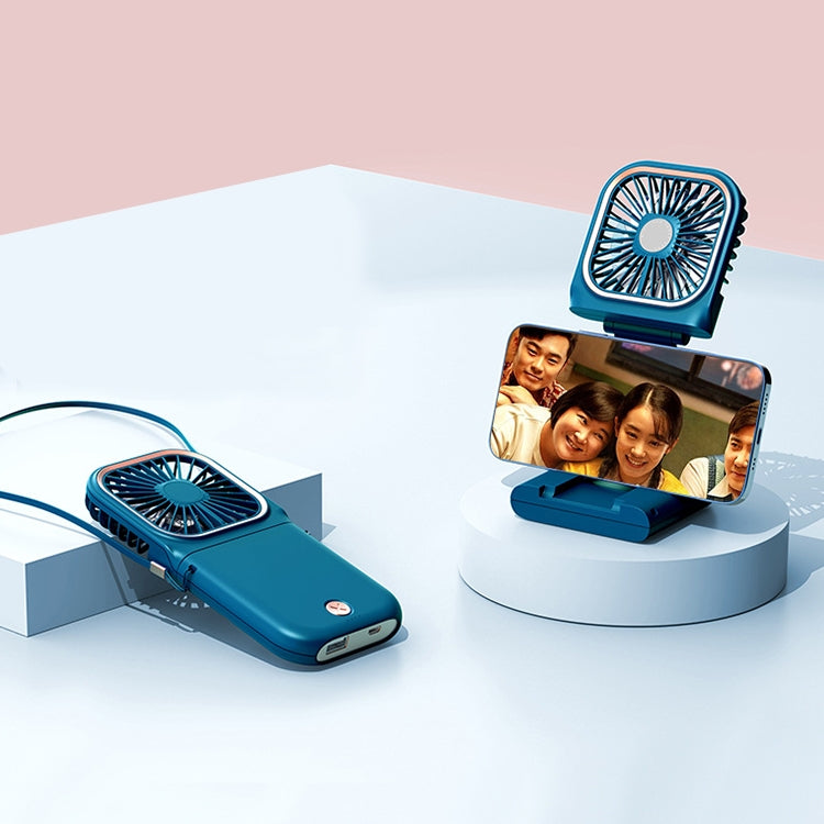 F30 Electroplating Handheld Fan Portable Desktop Folding Mute USB Hanging Neck Fan, Upgraded Version, F30 (Pink), F30 (Green), F30 (Blue), F30 (White) - HoMEdemic™ 