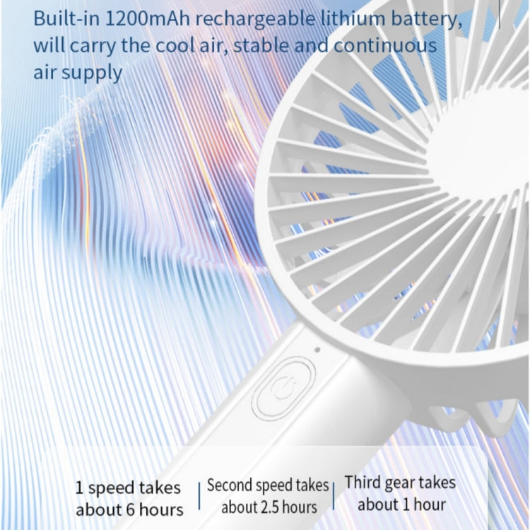 F35 With Hanging Hole Rechargeable Cooling Fan Powerful Handheld Fan 1200mAh Desk Fan(White) - HoMEdemic™ 