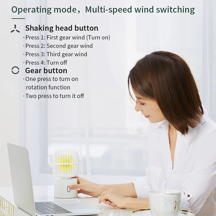 F6 Cactus Portable Mini Fan USB Shaking Head Handheld Desk Electric Fan - HoMEdemic™ 