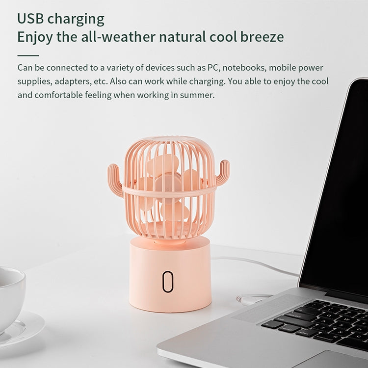 F6 Cactus Portable Mini Fan USB Shaking Head Handheld Desk Electric Fan - HoMEdemic™ 