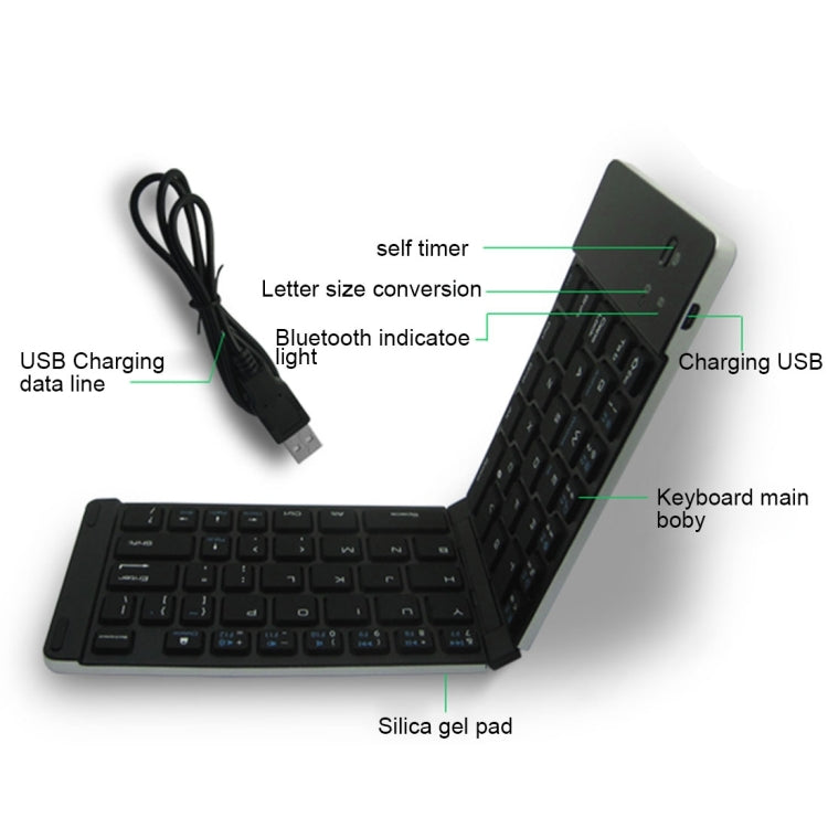 F66 Foldable Bluetooth Wireless 66 Keys Keyboard, Support Android / Windows / iOS(Gold) - HoMEdemic™ 