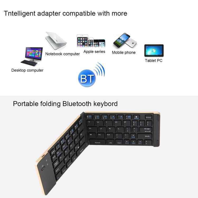 F66 Foldable Bluetooth Wireless 66 Keys Keyboard, Support Android / Windows / iOS(Gold) - HoMEdemic™ 