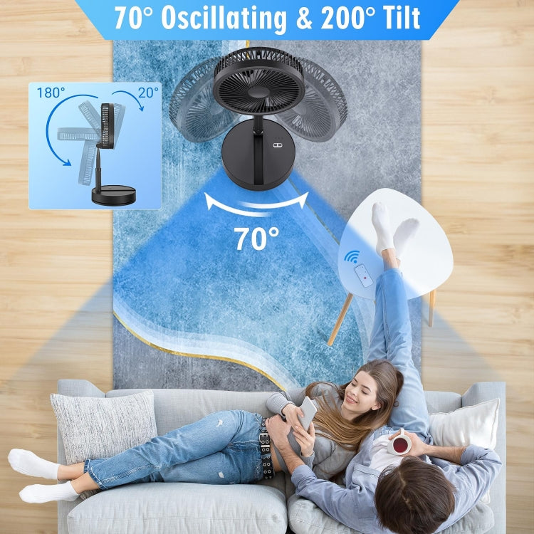 F9 Folding Adjustable Height Desktop Electric Fan(Black) - HoMEdemic™ 