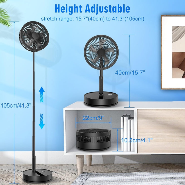 F9 Folding Adjustable Height Desktop Electric Fan(Black) - HoMEdemic™ 
