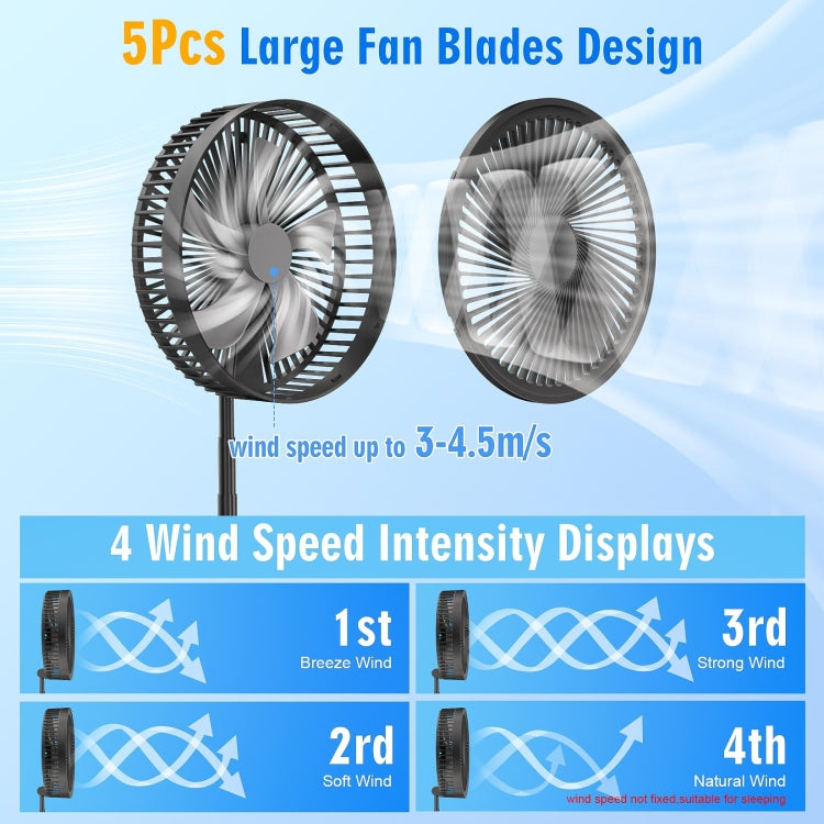 F9 Folding Adjustable Height Desktop Electric Fan(Black) - HoMEdemic™ 