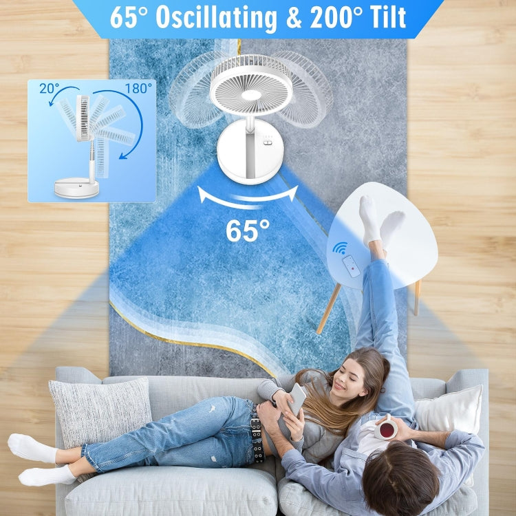 F9 Folding Adjustable Height Desktop Electric Fan(White) - HoMEdemic™ 
