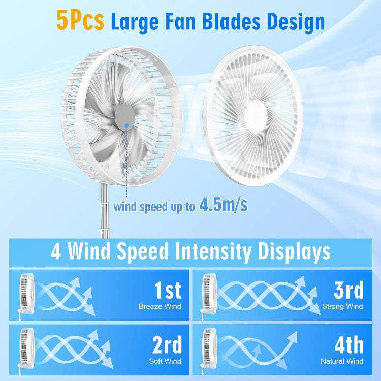 F9 Folding Adjustable Height Desktop Electric Fan(White) - HoMEdemic™ 