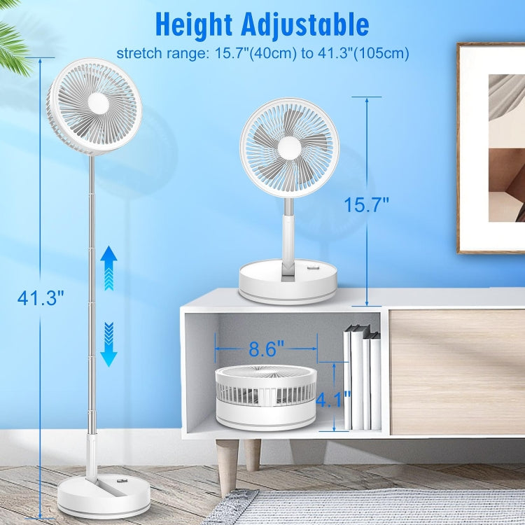 F9 Folding Adjustable Height Desktop Electric Fan(White) - HoMEdemic™ 