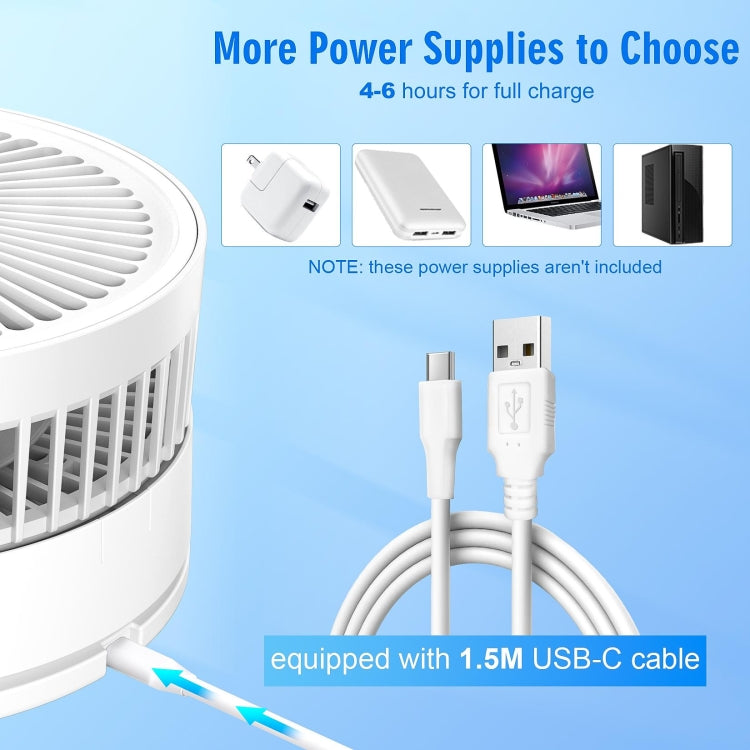 F9 Folding Adjustable Height Desktop Electric Fan(White) - HoMEdemic™ 