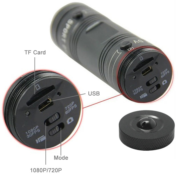 F9 Full HD 1080P Action Helmet Camera / Sports Camera / Bicycle Camera, Support TF Card, 120 Degree Wide Angle Lens - HoMEdemic™ 