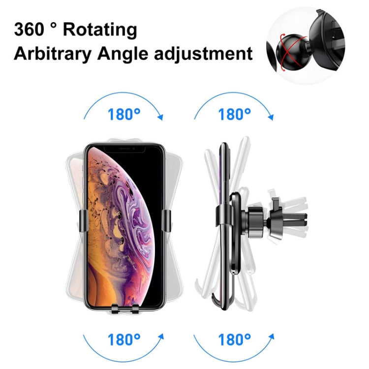 FAIK Car Cell Phone Holder Air Vent Triangle Gravity Sensor Car Phone Bracket, Color: Silver Frosted Model - HoMEdemic™ 