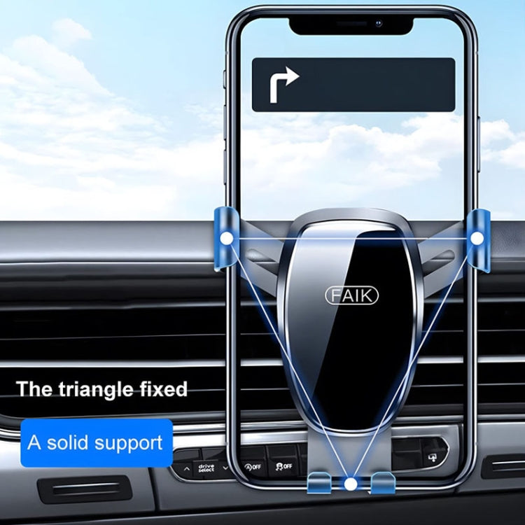 FAIK Car Cell Phone Holder Air Vent Triangle Gravity Sensor Car Phone Bracket, Color: Silver Frosted Model - HoMEdemic™ 