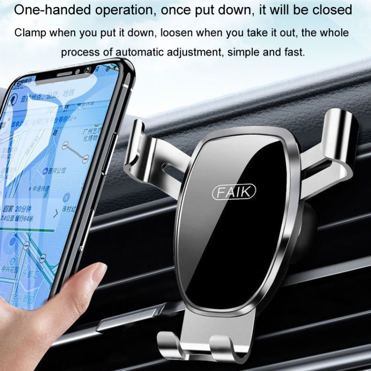 FAIK Car Cell Phone Holder Air Vent Triangle Gravity Sensor Car Phone Bracket, Color: Silver Frosted Model - HoMEdemic™ 