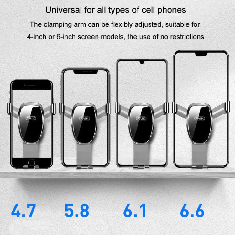 FAIK Car Cell Phone Holder Air Vent Triangle Gravity Sensor Car Phone Bracket, Color: Silver Frosted Model - HoMEdemic™ 