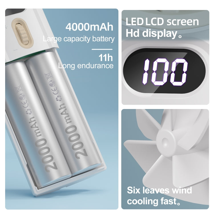 FC1 100 Wind Speed Levels Summer Cooler Desktop Fan Turbine Handheld Fan(White) - HoMEdemic™ 