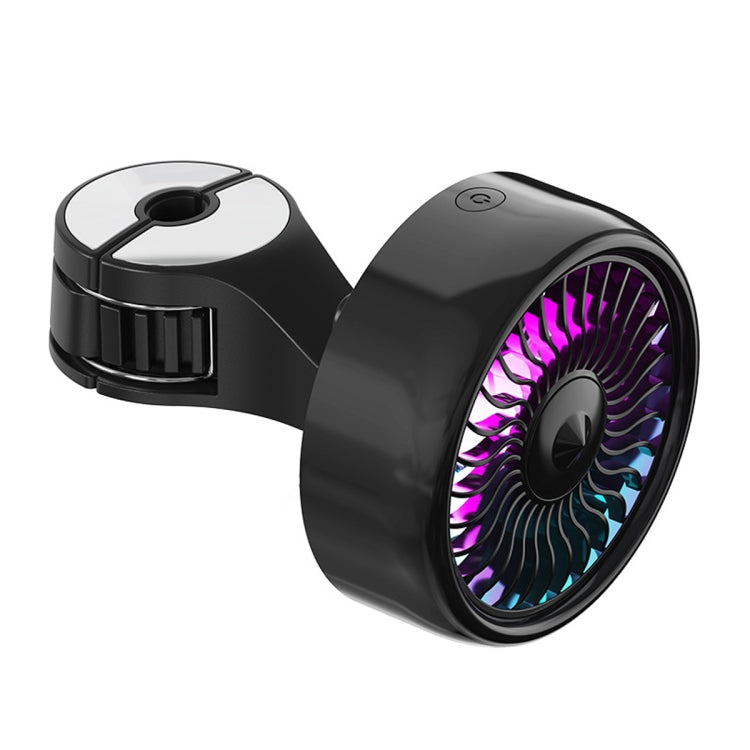 FE052 RGB Color Light USB Plug-in Clip-on Car Rear Seat Headrest Fan(Black) - HoMEdemic™ 